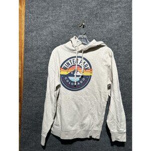 Techstyles Hoodie Mens Small Gray Winter Park Colorado Graphic Pullover Fleece
